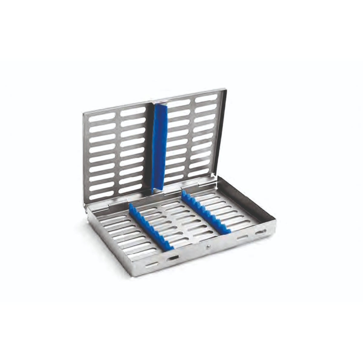dental tray, 186 x 137 x 24 mm holds 10 instruments with silicone fixation systems 88.379.20K – Dewimed Medizintechnik GmbH, Trays, Sterilcontainer und Zubehör
