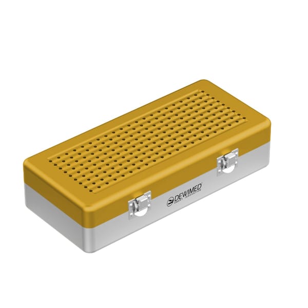 container implant model, 300 x 150 x 75 mm yellow non-perforated bottom and perforated lid 88.501.40