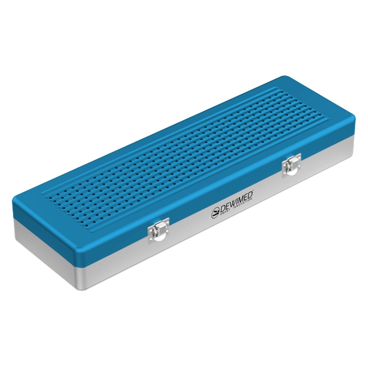 container implant model, 500 x 170 x 75 mm blue non-perforated bottom and perforated lid 88.501.80 – Dewimed Medizintechnik GmbH, Sonstige Einmalartikel