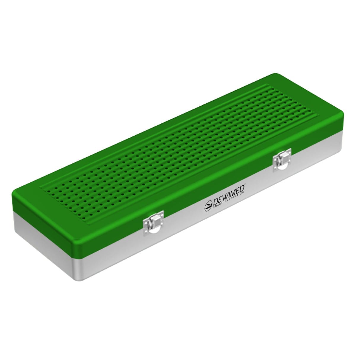 container implant model, 500 x 170 x 75 mm green non-perforated bottom and perforated lid 88.501.90 – Dewimed Medizintechnik GmbH, Sonstige Einmalartikel