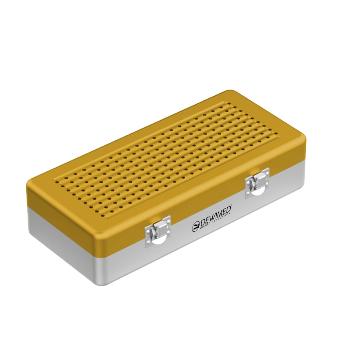 container implant model, 300 x 150 x 75 mm yellow perforated bottom and perforated lid 88.502.60 – Dewimed Medizintechnik GmbH, Sonstige Zahntechnikmaterialien