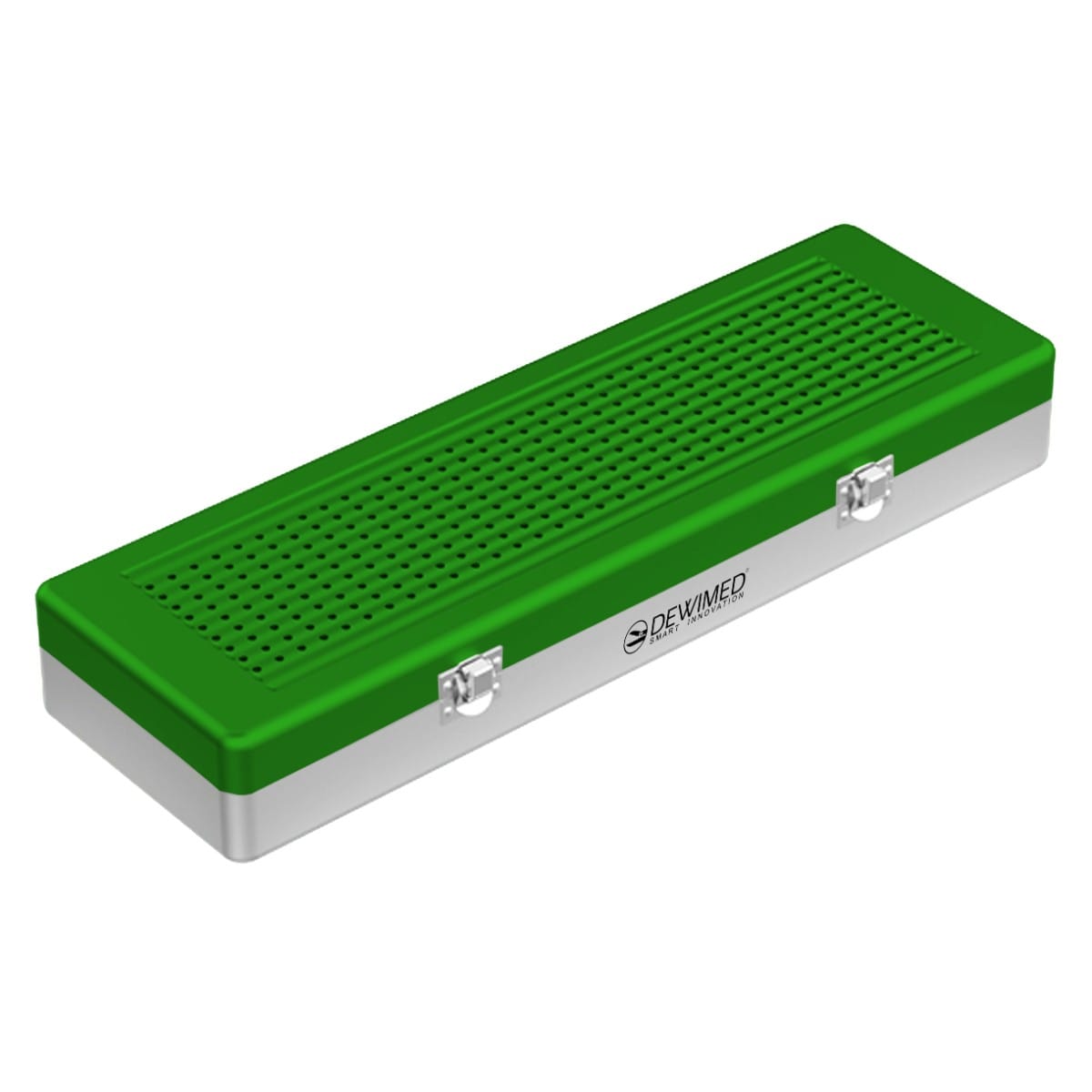 container implant model, 500 x 170 x 75 mm green perforated bottom and perforated lid 88.503.10 – Dewimed Medizintechnik GmbH, Nicht kategorisiert