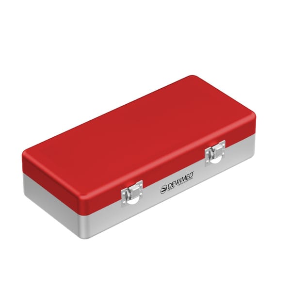 container implant model, 300 x 150 x 75 mm red non-perforated bottom and non-perforated lid 88.503.50