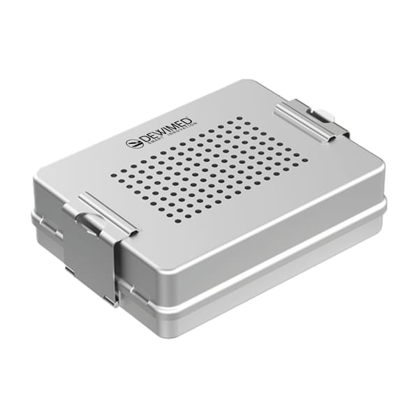 container mini implant, 200 x 147 x 57 mm grey non-perforated bottom and perforated lid 88.521.19