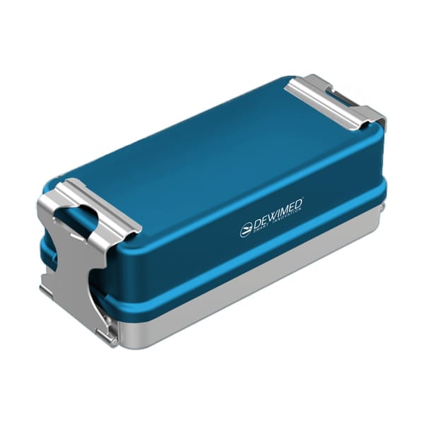 container mini implant, 160 x 72 x 57 mm blue non-perforated bottom and non-perforated lid 88.522.60