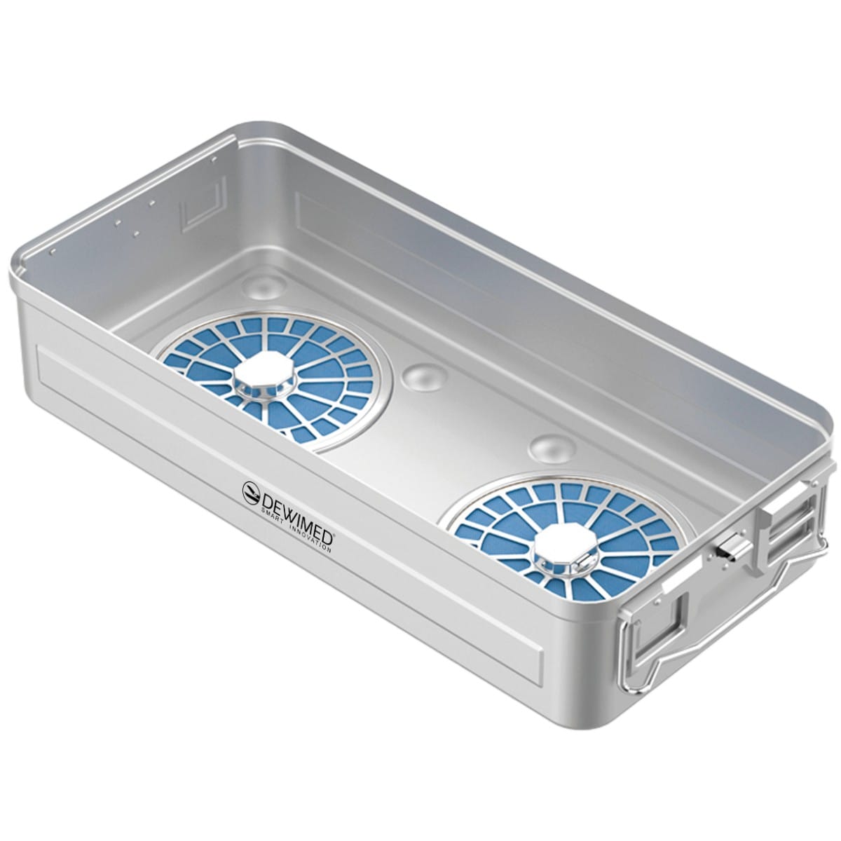 container bottom, 600 x 272 x 96 mm 1 / 1 plasma model perforated 88.610.01Z – Dewimed Medizintechnik GmbH, Trays, Sterilcontainer und Zubehör