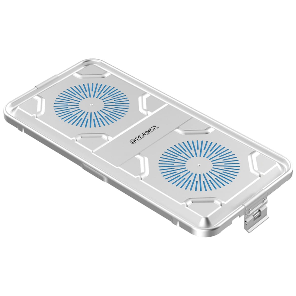 container lid grey, 585 x 285 mm 1 / 1 plasma model perforated 88.612.00Z – Dewimed Medizintechnik GmbH, Sterilisationsschläuche und -beutel