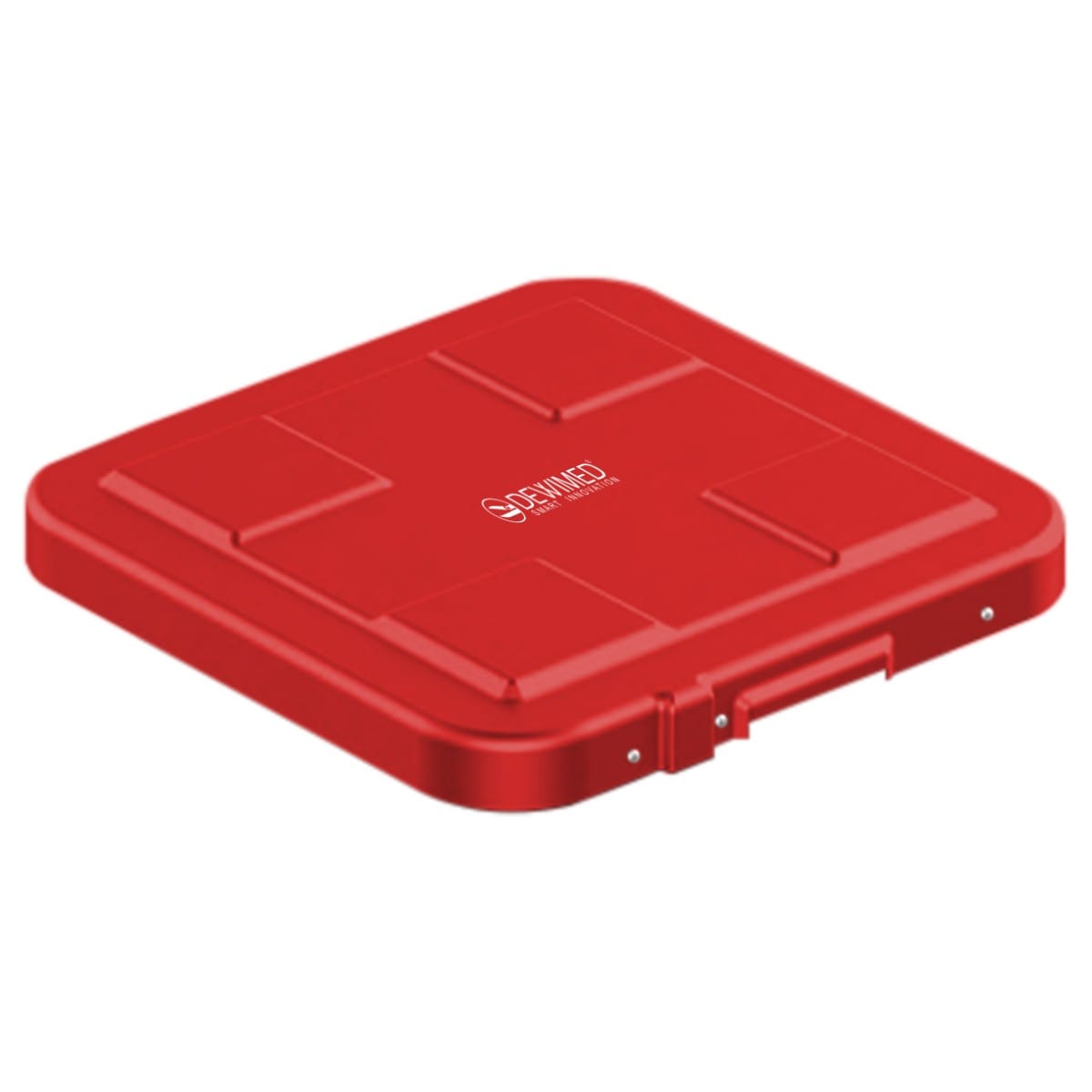 container safety lid, 317 x 285 mm flat model red 88.614.22 – Dewimed Medizintechnik GmbH, Abfallbehälter