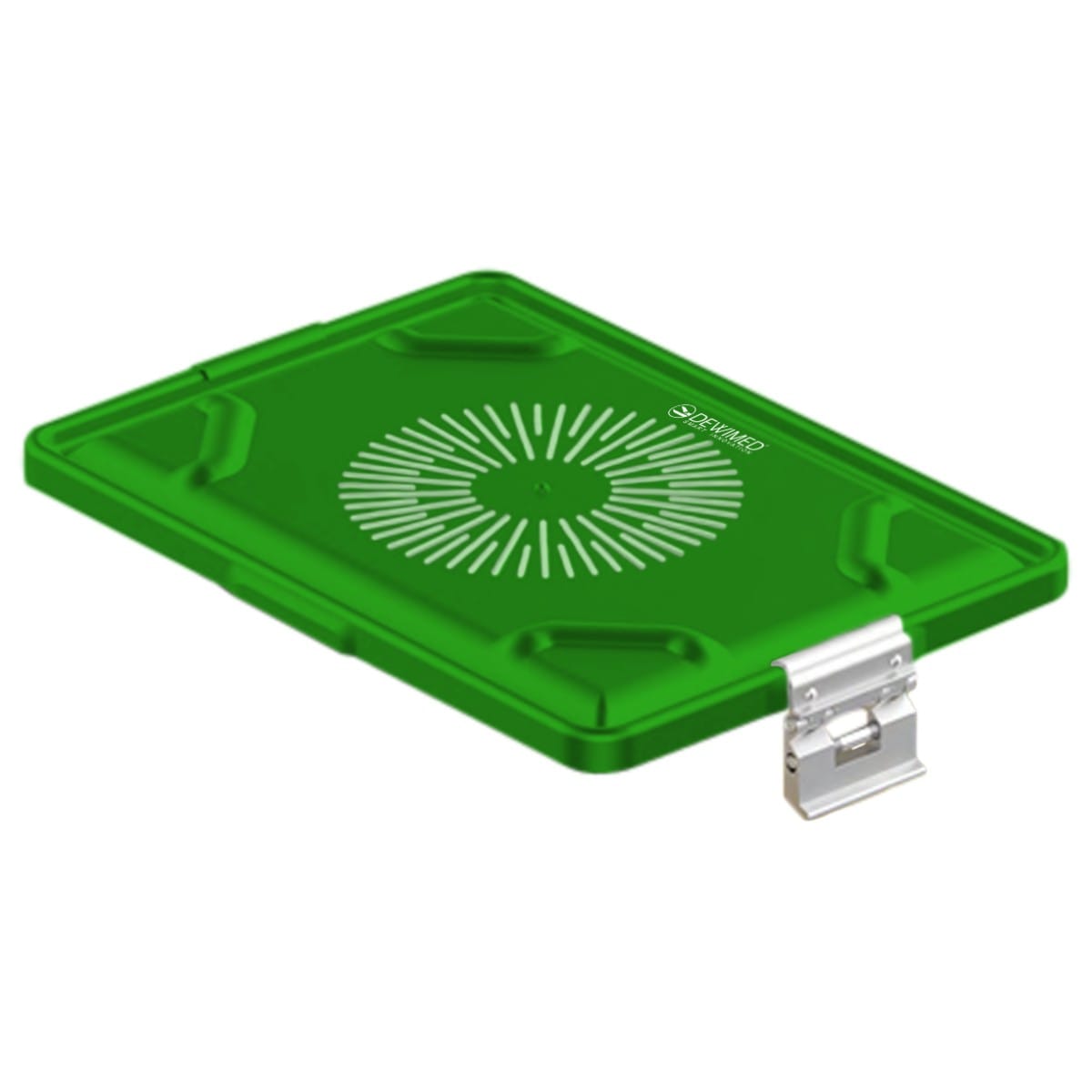 container lid green, 365 x 255 mm large dental model perforated 88.616.82 – Dewimed Medizintechnik GmbH, Laborbedarf und Verpackung