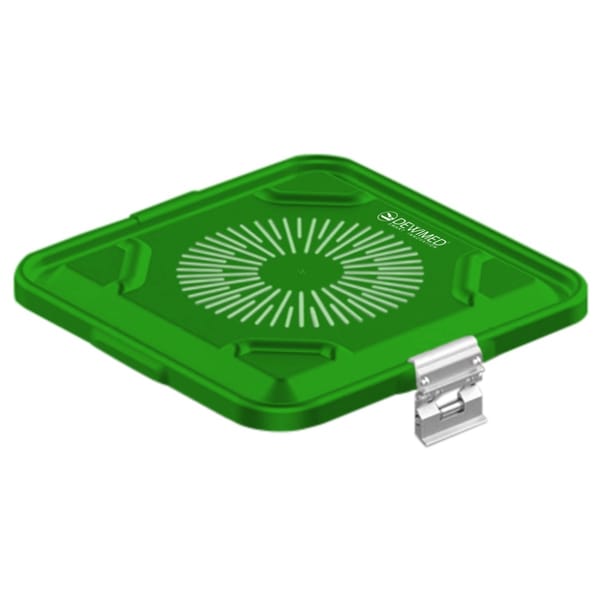 container lid green, 295 x 280 mm flat model perforated 88.617.82
