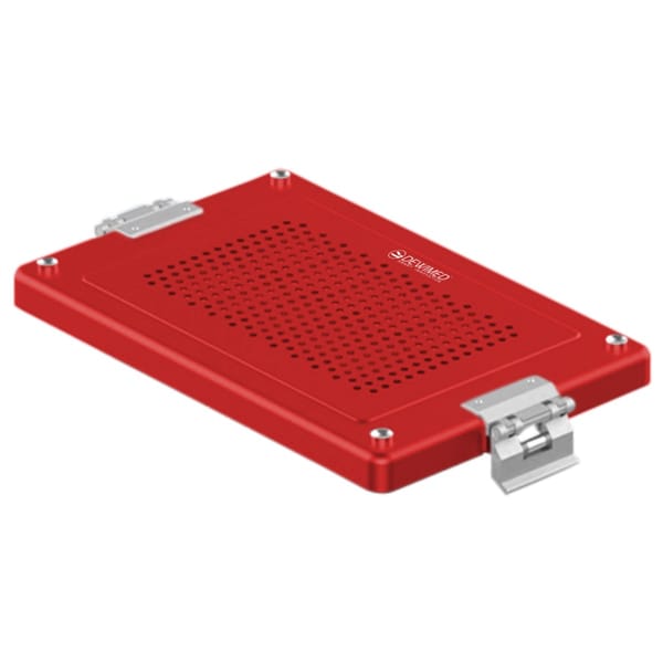 container lid red, 325 x 192 mm dental model perforated 88.618.84
