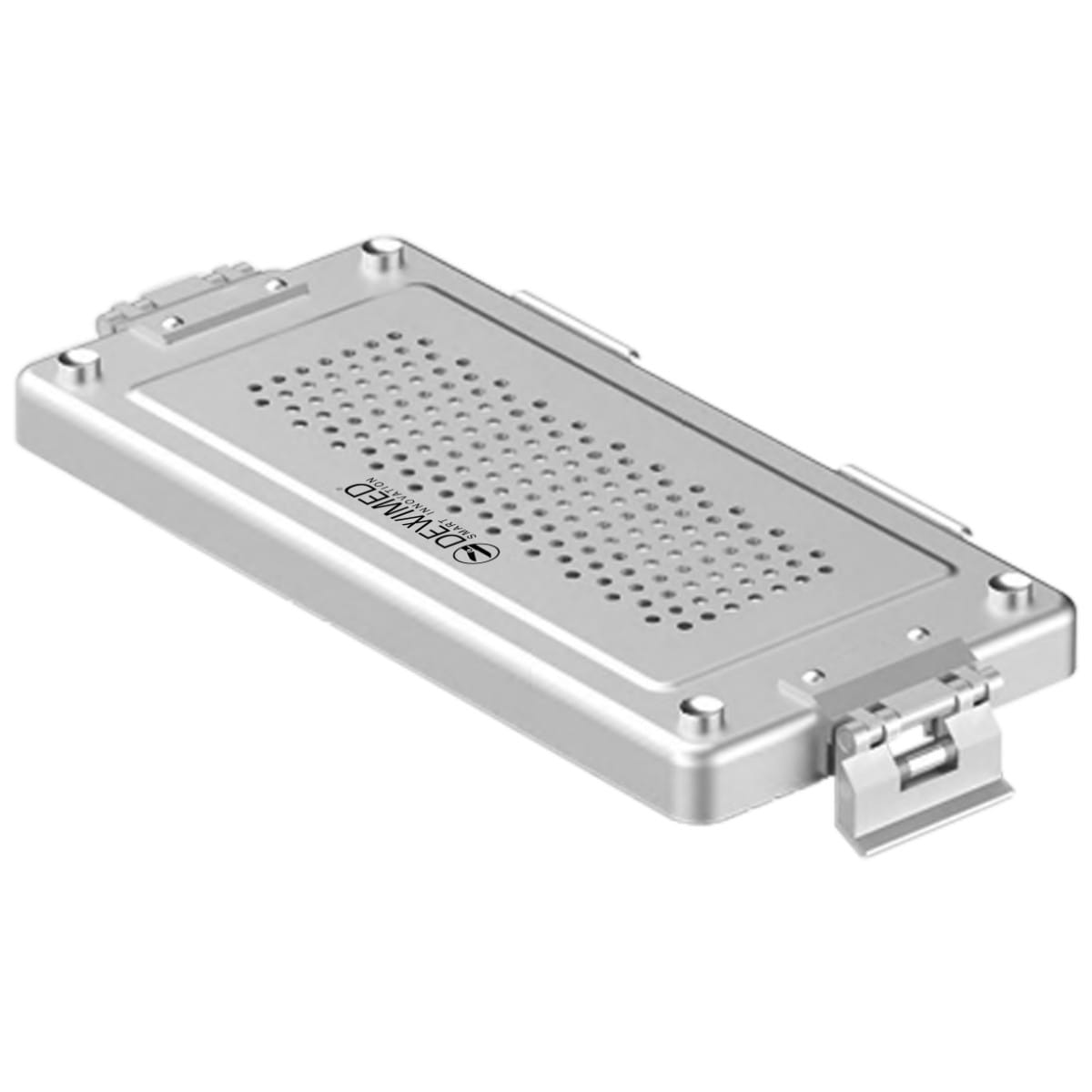container lid grey, 315 x 140 mm mini model perforated 88.619.70 – Dewimed Medizintechnik GmbH, Trays, Sterilcontainer und Zubehör