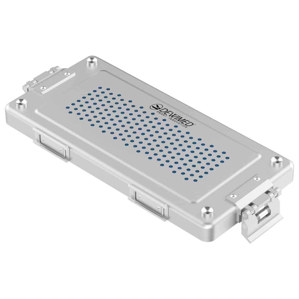 container lid grey, 320 x 142 mm mini plasma model perforated 88.619.70Z – Dewimed Medizintechnik GmbH, Trays, Sterilcontainer und Zubehör