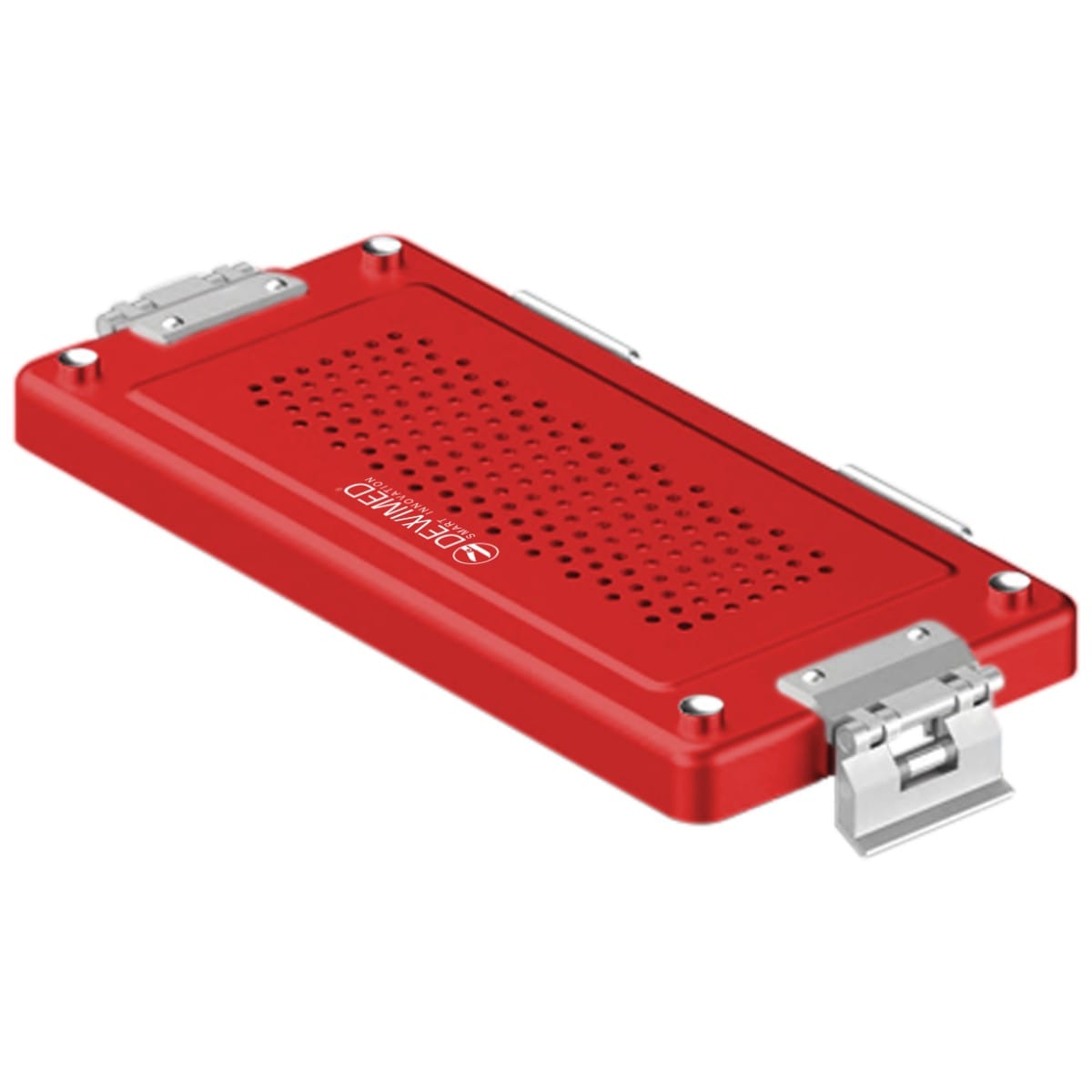 container lid red, 315 x 140 mm mini model perforated 88.619.74 – Dewimed Medizintechnik GmbH, Sterilisationsschläuche und -beutel