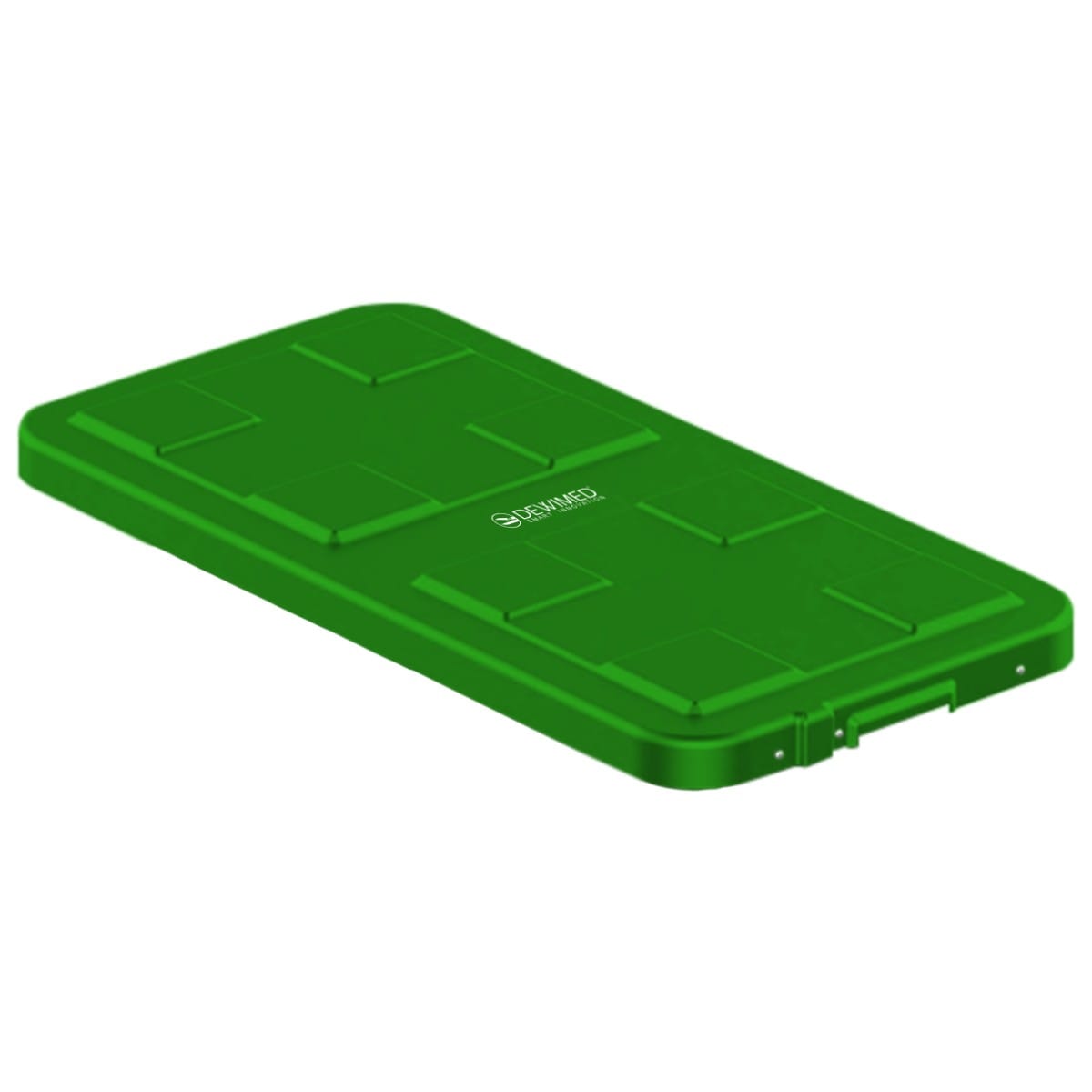 container safety lid green, 606 x 288 mm 1 / 1 standard model 88.623.29 – Dewimed Medizintechnik GmbH, Trays, Sterilcontainer und Zubehör