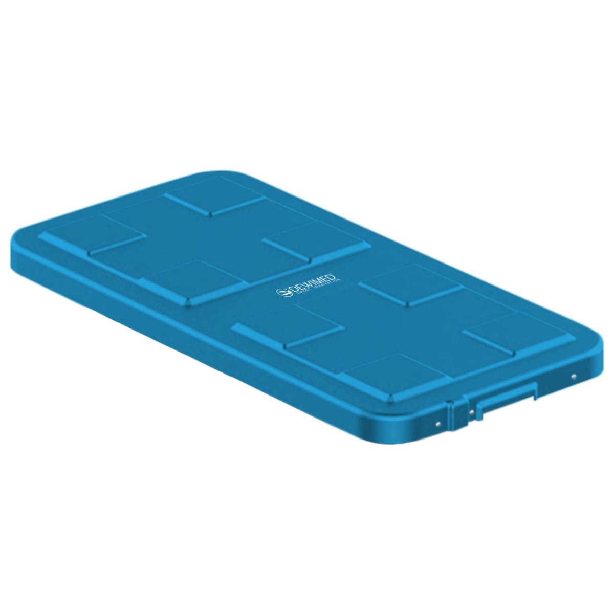 container safety lid blue, 606 x 288 mm 1 / 1 standard model 88.623.33 – Dewimed Medizintechnik GmbH, Trays, Sterilcontainer und Zubehör