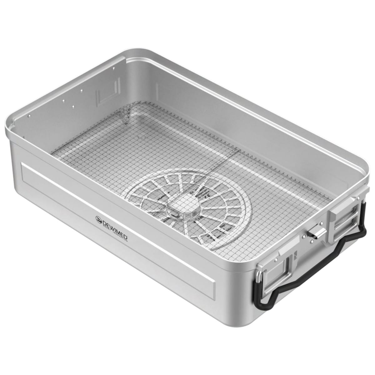 container bottom, 475 x 272 x 131 mm 3 / 4 window model perforated with wire base 88.630.11D – Dewimed Medizintechnik GmbH, Trays, Sterilcontainer und Zubehör