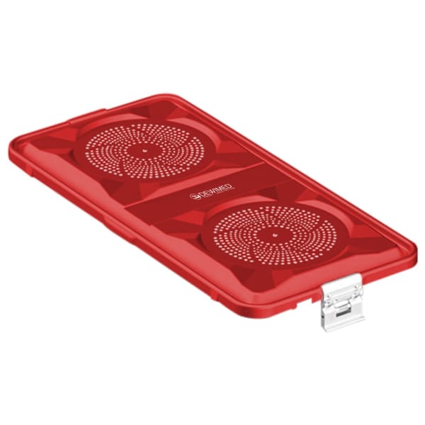 container lid red, 585 x 285 mm 1 / 1 standard plus model perforated 88.631.24