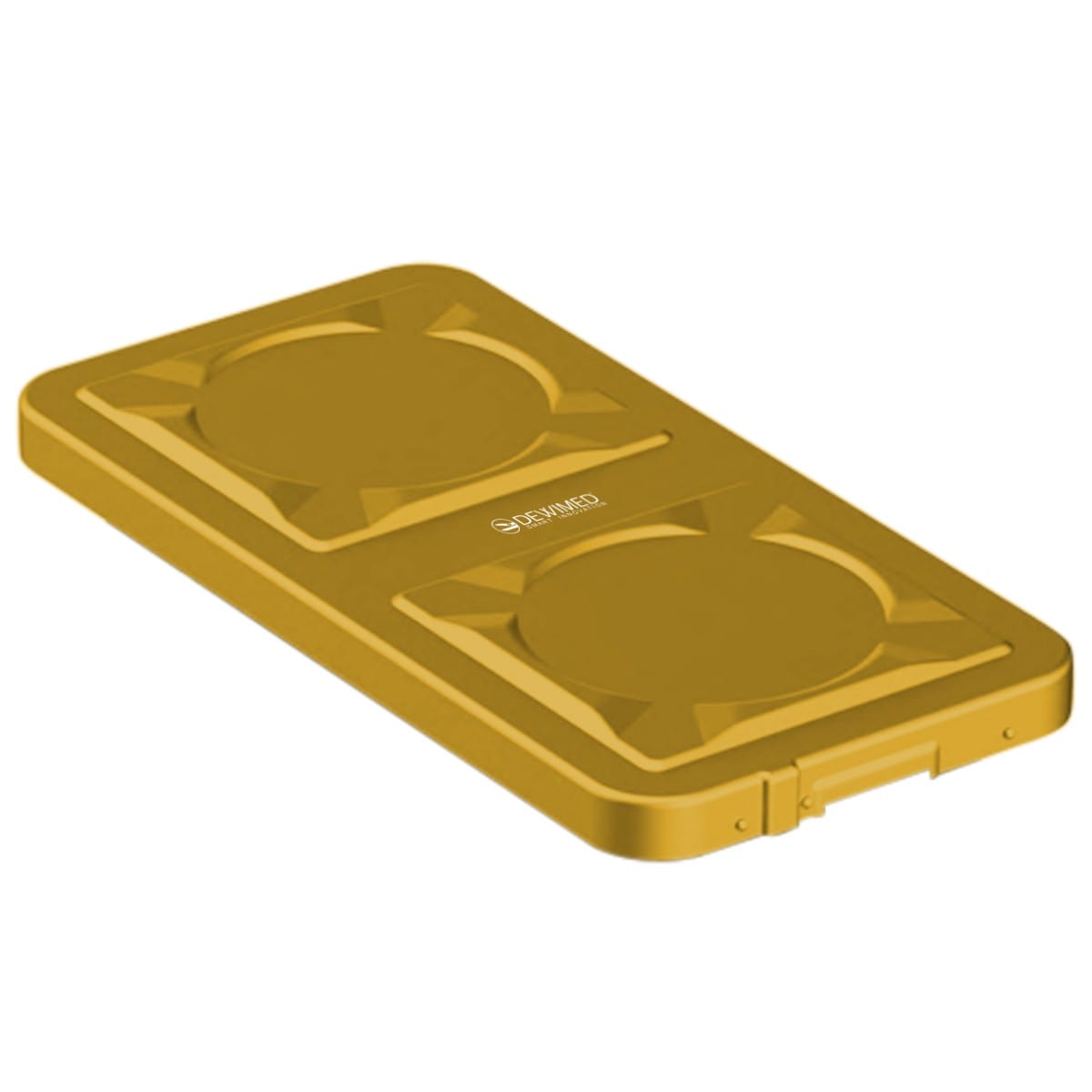container safety lid yellow, 606 x 288 mm 1 / 1 standard plus model 88.632.31 – Dewimed Medizintechnik GmbH, Trays, Sterilcontainer und Zubehör