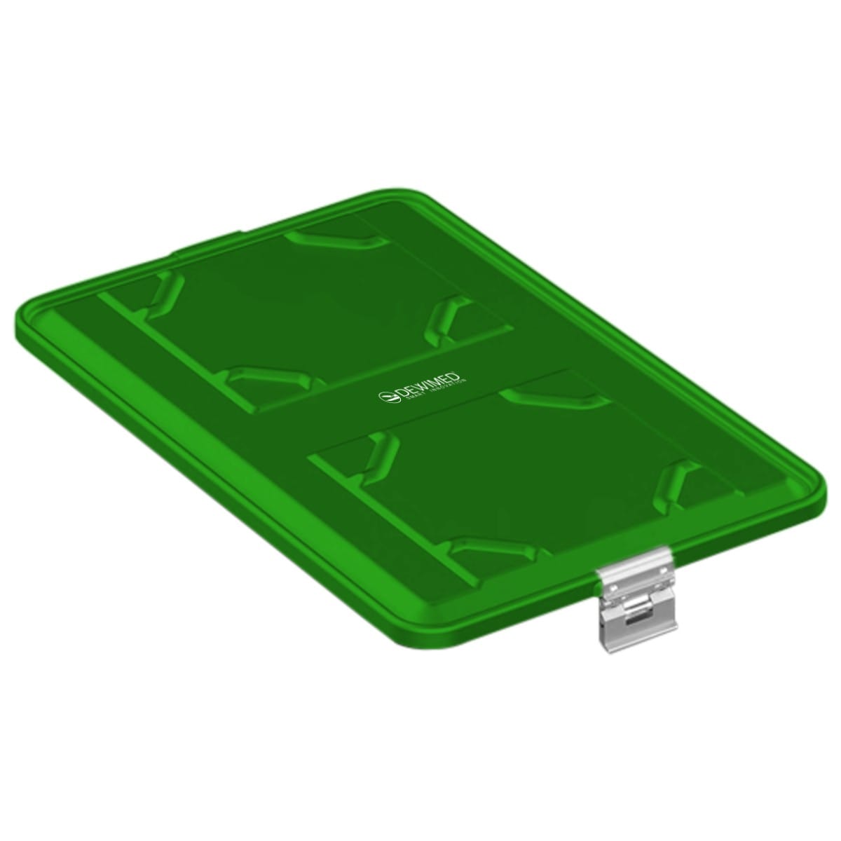 container lid green, 583 x 370 mm extra large size standard plus model non-perforated 88.633.34 – Dewimed Medizintechnik GmbH, Trays, Sterilcontainer und Zubehör
