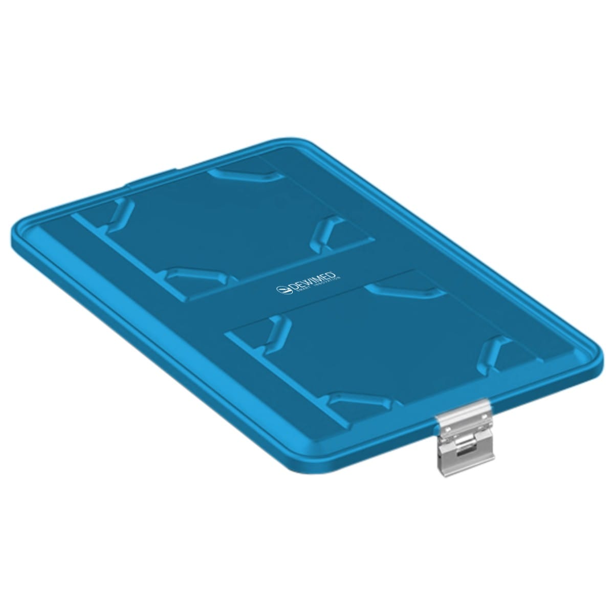 container lid blue, 583 x 370 mm extra large size standard plus model non-perforated 88.633.35 – Dewimed Medizintechnik GmbH, Trays, Sterilcontainer und Zubehör