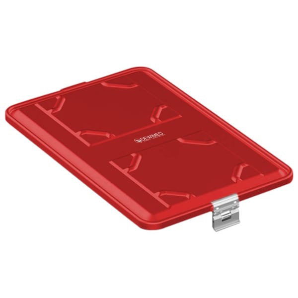 container lid red, 583 x 370 mm extra large size standard plus model non-perforated 88.633.36
