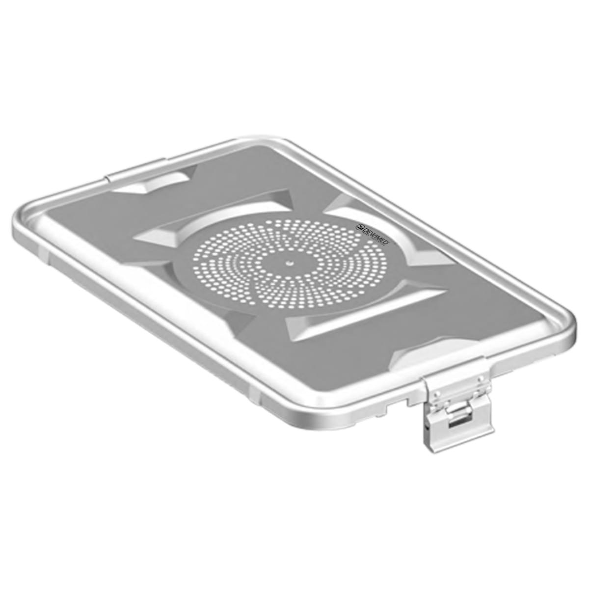 container lid grey, 460 x 285 mm 3 / 4 standard plus model perforated 88.633.40 – Dewimed Medizintechnik GmbH, Trays, Sterilcontainer und Zubehör