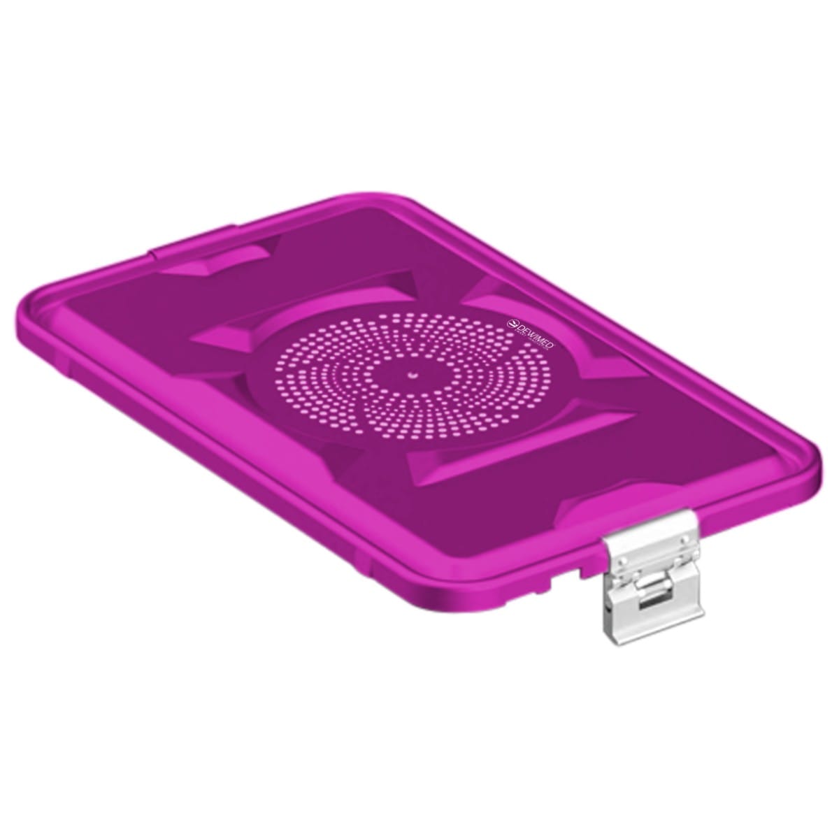 container lid purple, 460 x 285 mm 3 / 4 standard plus model perforated 88.633.46 – Dewimed Medizintechnik GmbH, Trays, Sterilcontainer und Zubehör
