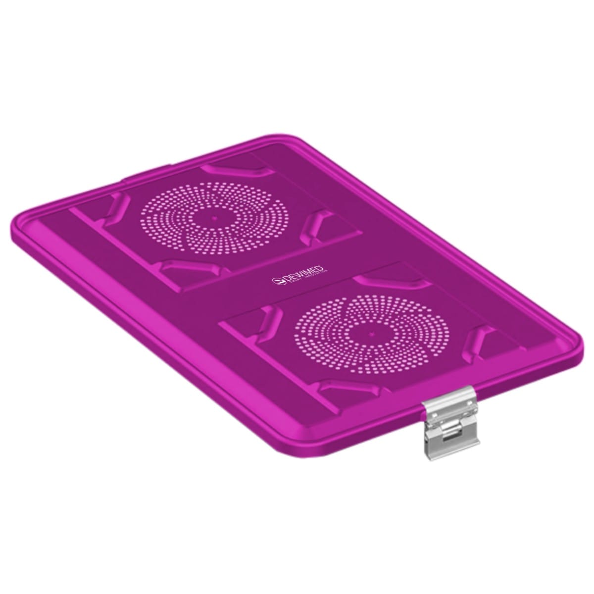 container lid purple, 583 x 370 mm extra large size standard plus model perforated 88.633.55 – Dewimed Medizintechnik GmbH, Trays, Sterilcontainer und Zubehör