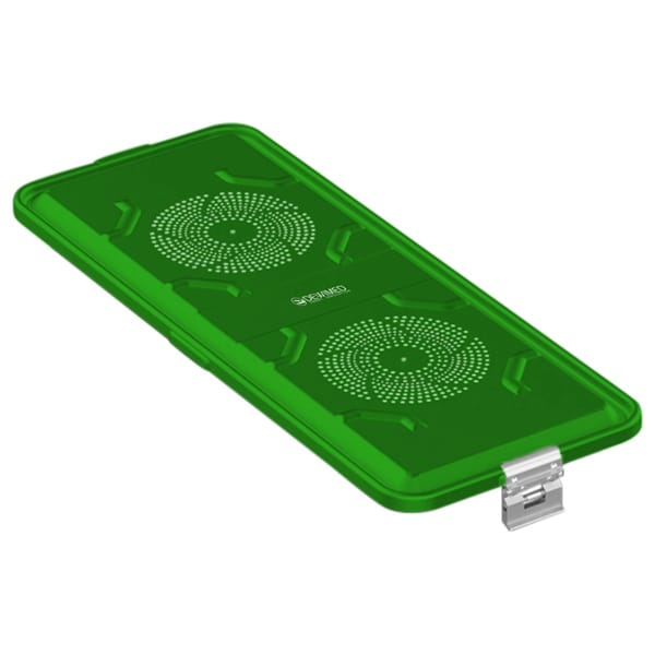 container lid green, 710 x 285 mm extra long standard plus model perforated 88.633.72