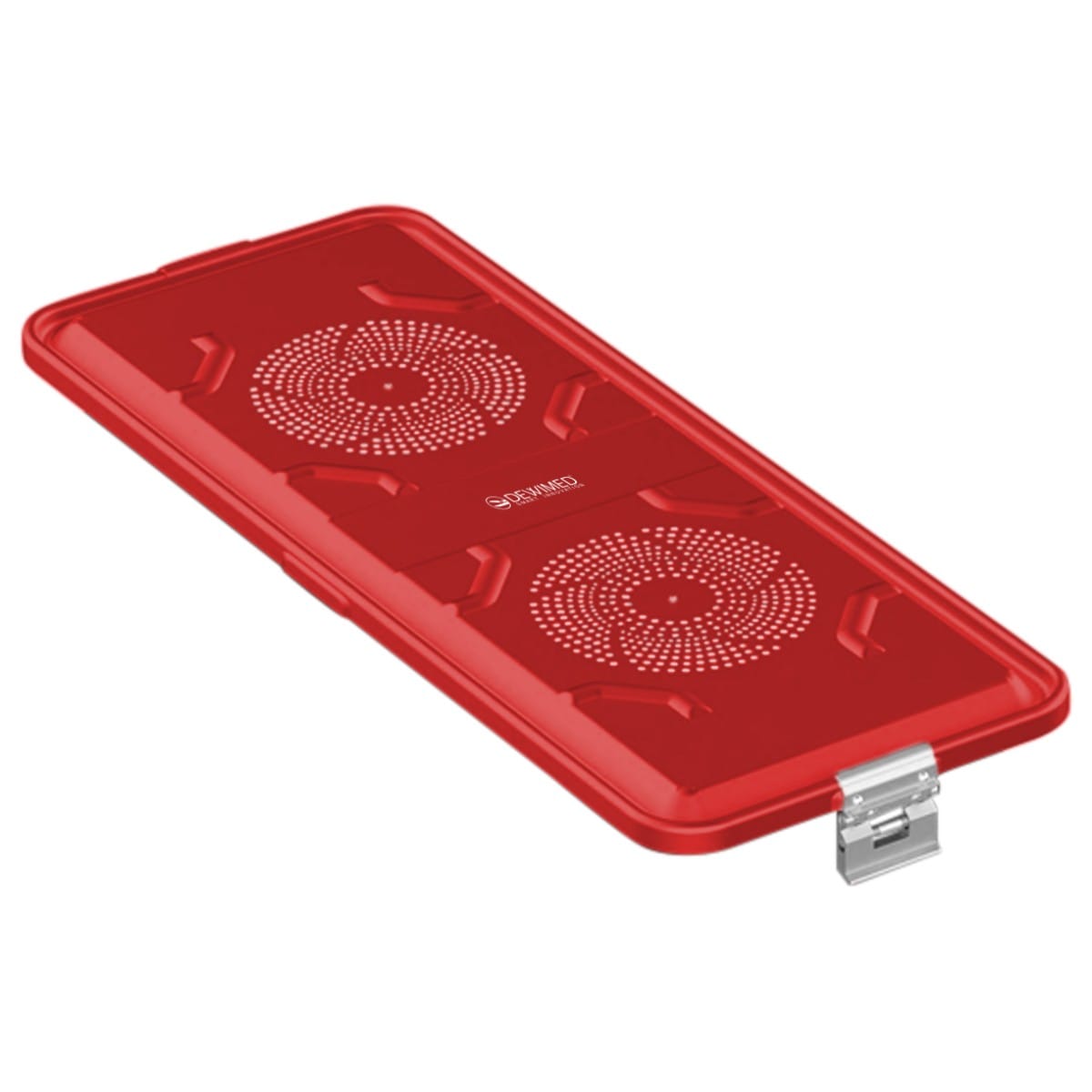 container lid red, 710 x 285 mm extra long standard plus model perforated 88.633.74 – Dewimed Medizintechnik GmbH, Sterilisationsschläuche und -beutel