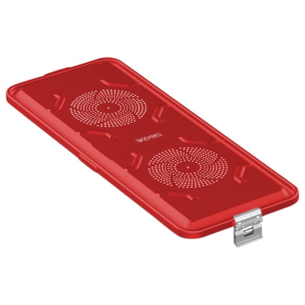 container lid red, 710 x 285 mm extra long standard plus model perforated 88.633.74