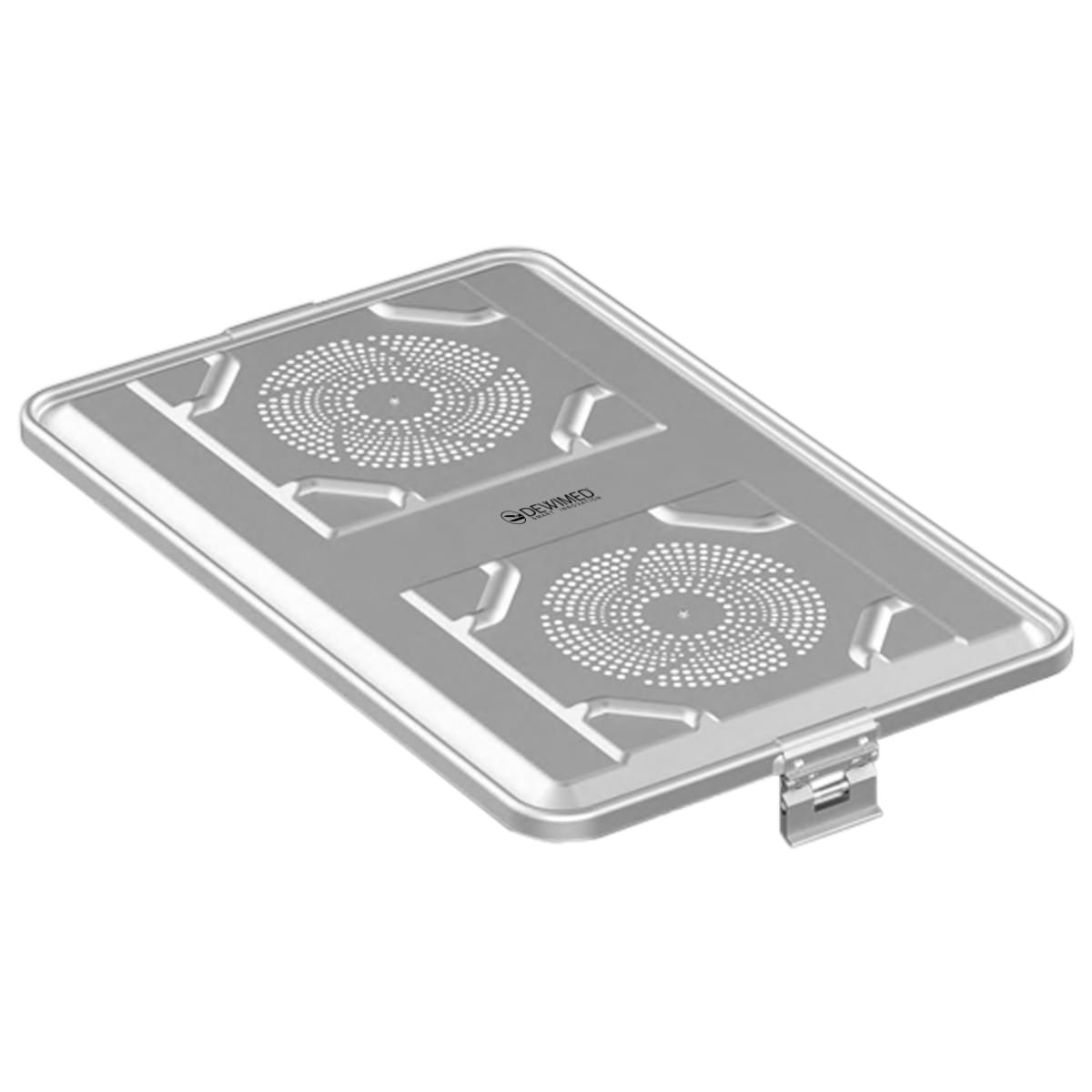 container lid grey, 583 x 370 mm extra large size standard plus model perforated 88.633.96 – Dewimed Medizintechnik GmbH, Sterilisationsschläuche und -beutel