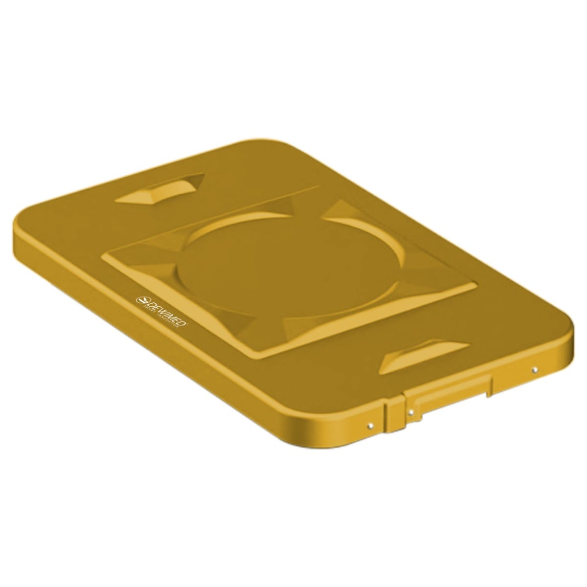 container safety lid yellow, 483 x 290 mm 3 / 4 standard plus model 88.634.11 – Dewimed Medizintechnik GmbH, Sterilisationsschläuche und -beutel