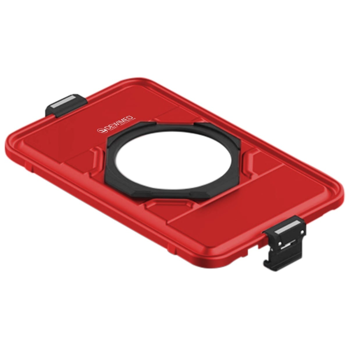 container lid red, 477 x 285 mm 3 / 4 window model 88.634.40D – Dewimed Medizintechnik GmbH, Trays, Sterilcontainer und Zubehör