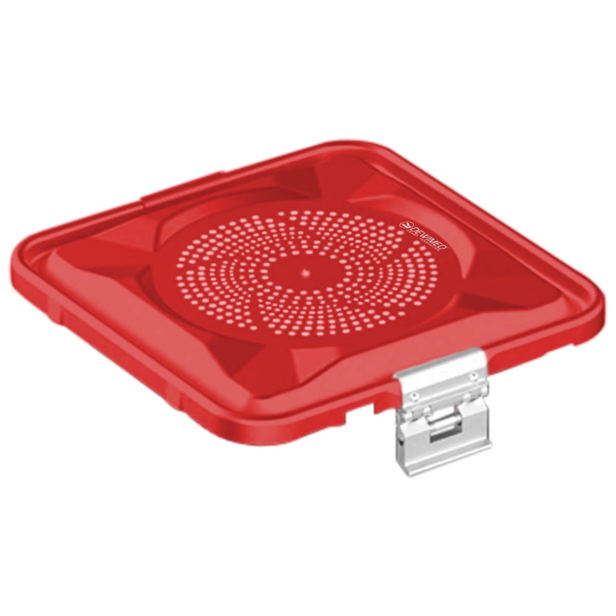 container lid red, 295 x 280 mm 1 / 2 standard plus model perforated 88.636.34 – Dewimed Medizintechnik GmbH, Sterilisationsschläuche und -beutel