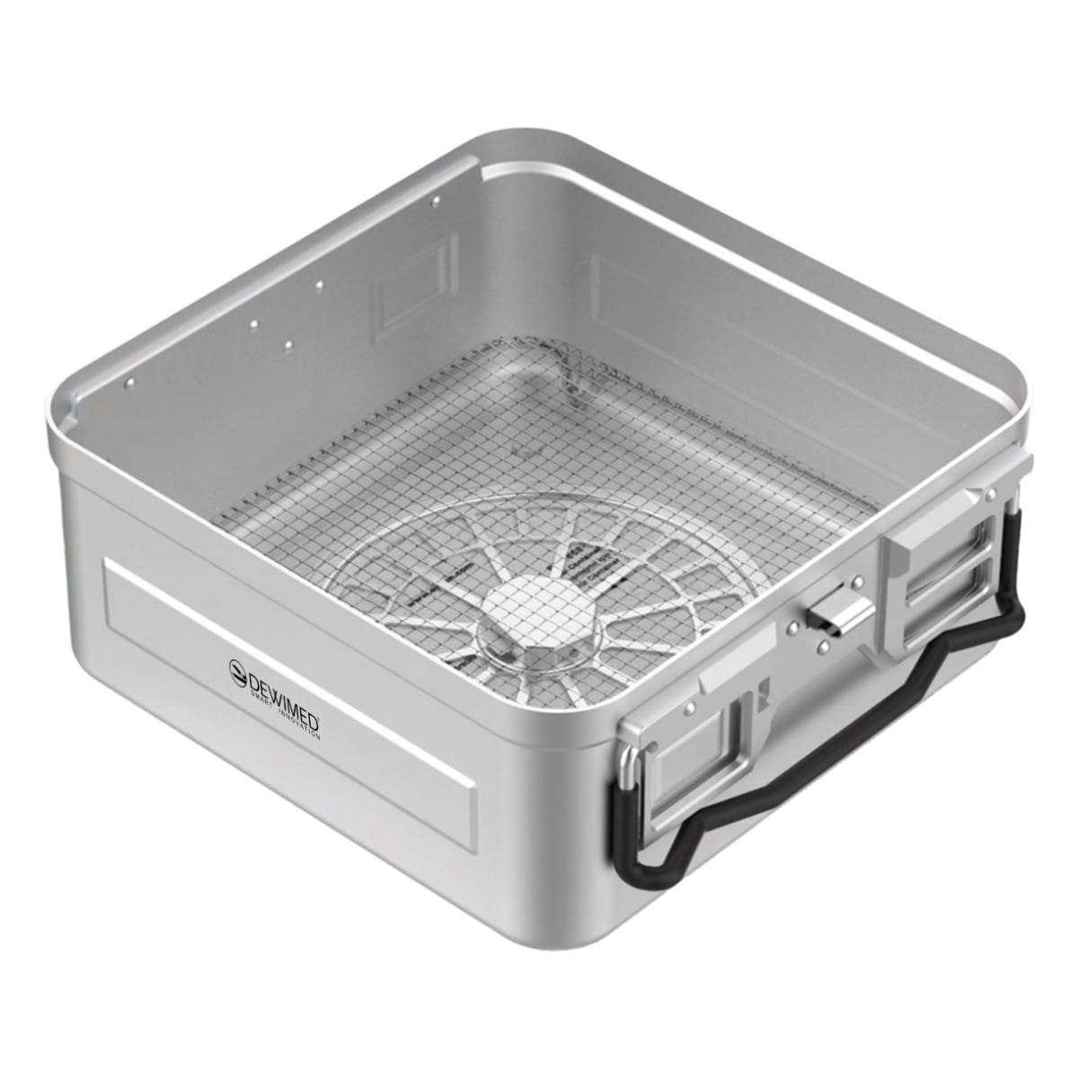 container bottom, 310 x 272 x 197 mm 1 / 2 window model perforated with wire base 88.660.30D – Dewimed Medizintechnik GmbH, Trays, Sterilcontainer und Zubehör