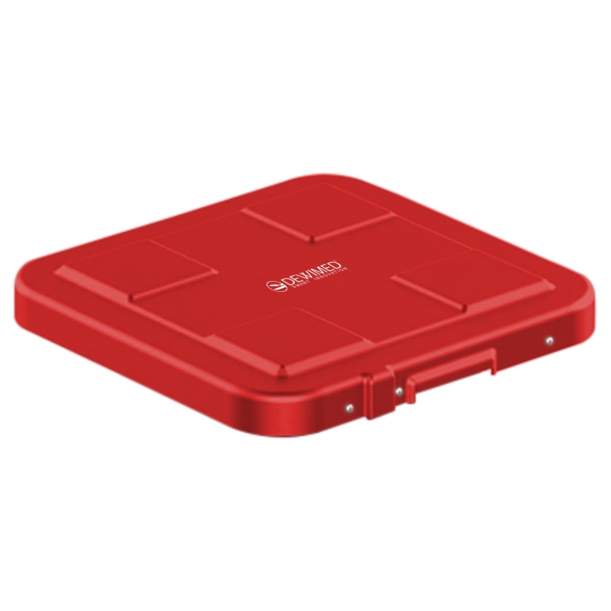 container safety lid red, 317 x 285 mm 1 / 2 standard model 88.670.40 – Dewimed Medizintechnik GmbH, Trays, Sterilcontainer und Zubehör