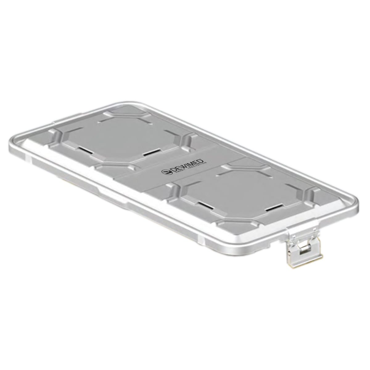 container lid grey, 585 x 285 mm 1 / 1 b3 barrier model with aluminium biostop system 88.812.00BA – Dewimed Medizintechnik GmbH, Trays, Sterilcontainer und Zubehör