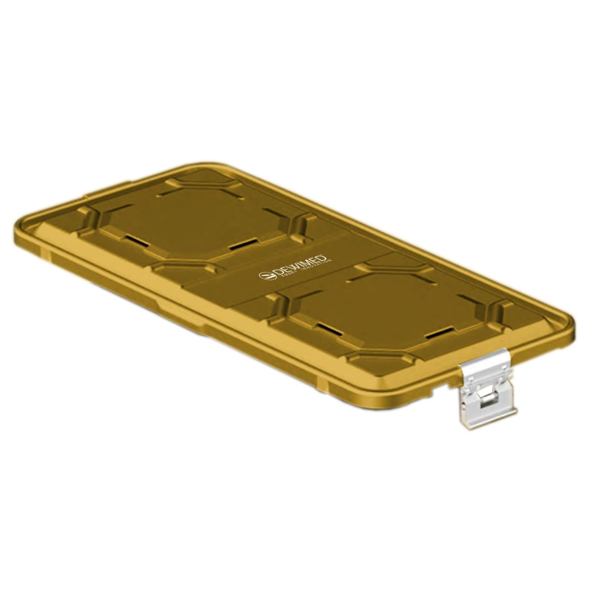 container lid yellow, 585 x 285 mm 1 / 1 b3 barrier model with aluminium biostop system 88.812.10BA – Dewimed Medizintechnik GmbH, Sterilisationsschläuche und -beutel