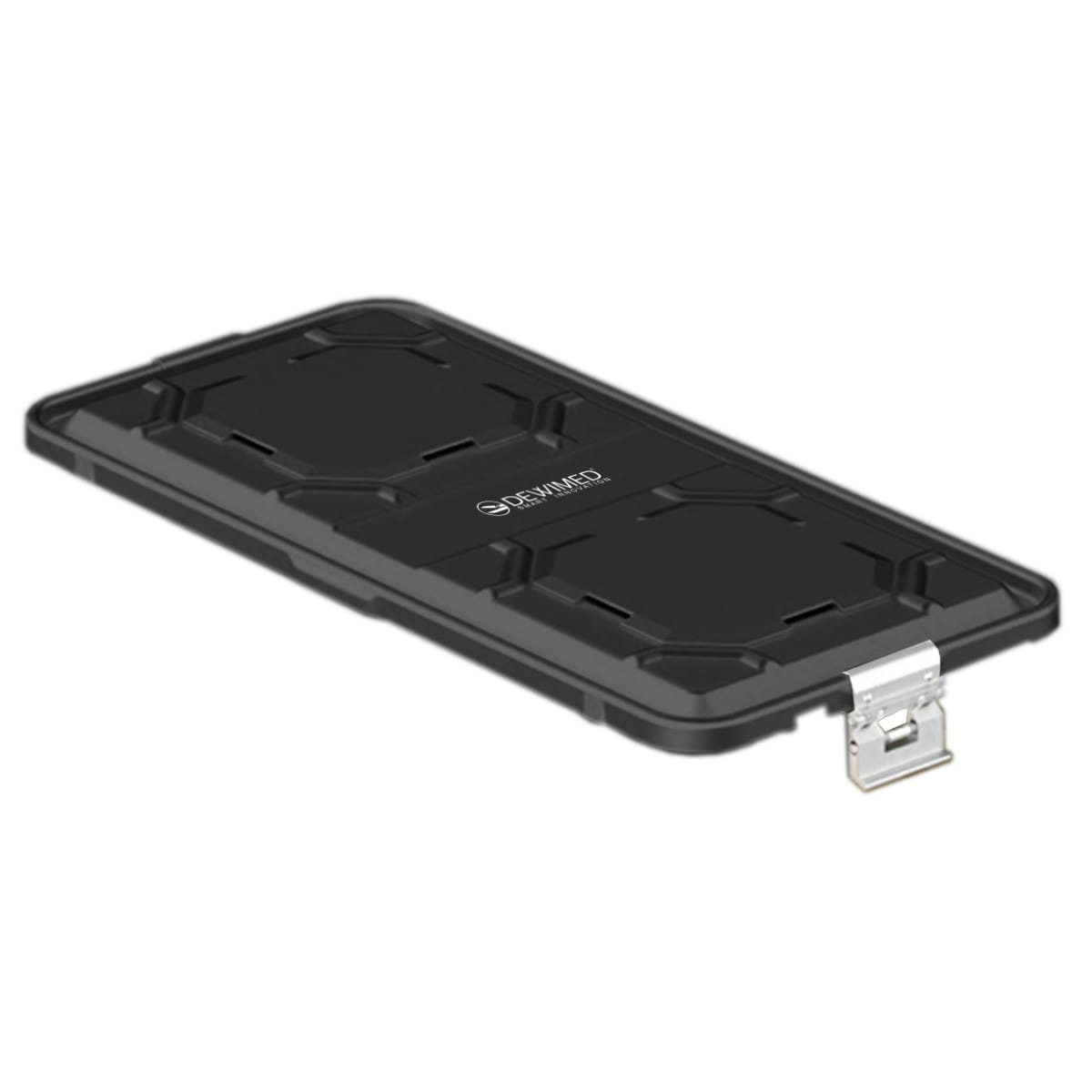 container lid black, 585 x 285 mm 1 / 1 b3 barrier model with aluminium biostop system 88.812.50BA – Dewimed Medizintechnik GmbH, Trays, Sterilcontainer und Zubehör