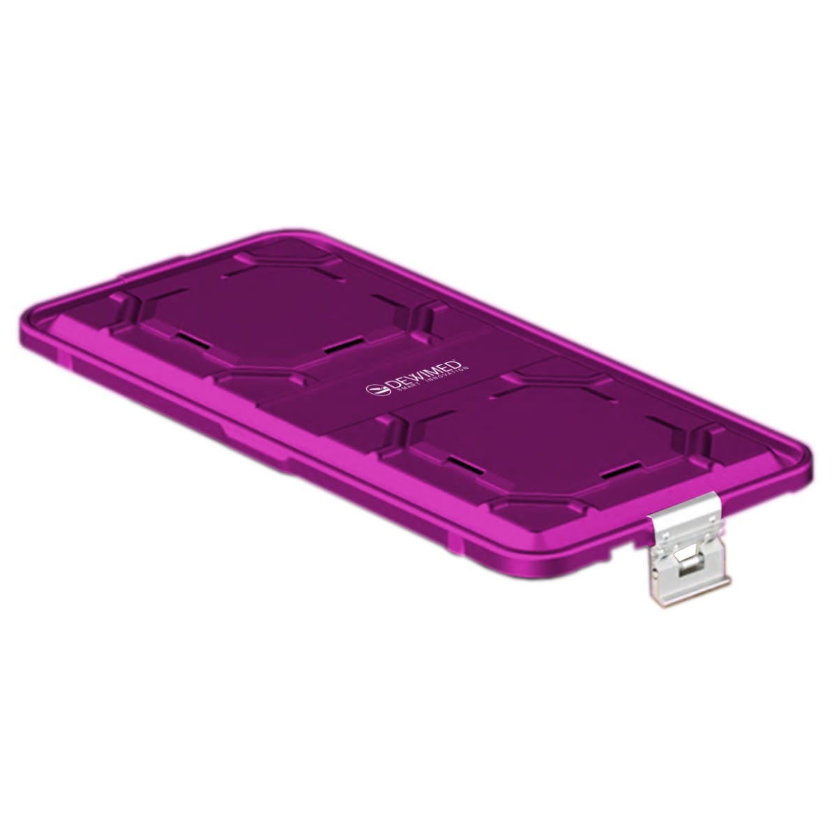 container lid purple, 585 x 285 mm 1 / 1 b3 barrier model with aluminium biostop system 88.812.60BA – Dewimed Medizintechnik GmbH, Sterilisationsschläuche und -beutel