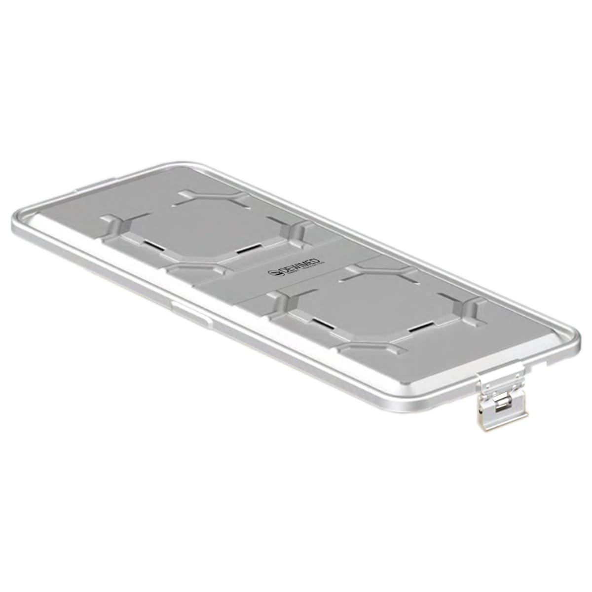 container lid grey, 710 x 285 mm extra long b3 barrier model with aluminium biostop system 88.821.20BA – Dewimed Medizintechnik GmbH, Trays, Sterilcontainer und Zubehör