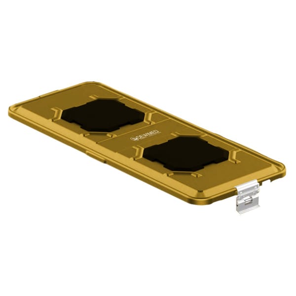container lid yellow, 710 x 285 mm extra long b3 barrier model with valve system 88.821.21V
