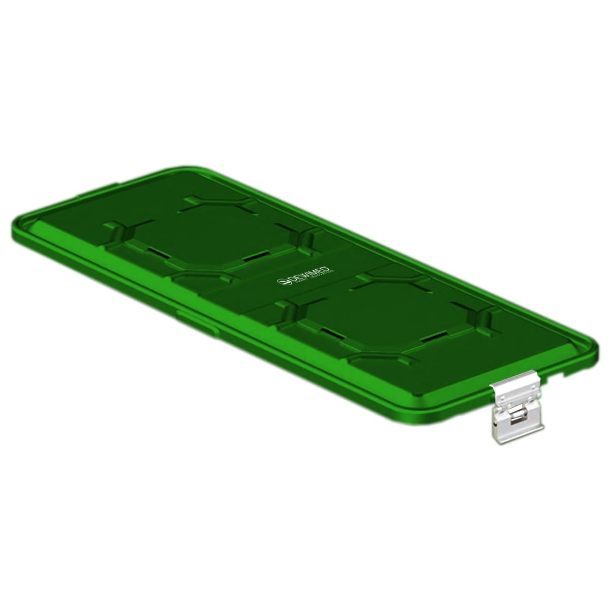 container lid green, 710 x 285 mm extra long b3 barrier model with aluminium biostop system 88.821.22BA – Dewimed Medizintechnik GmbH, Sterilisationsschläuche und -beutel