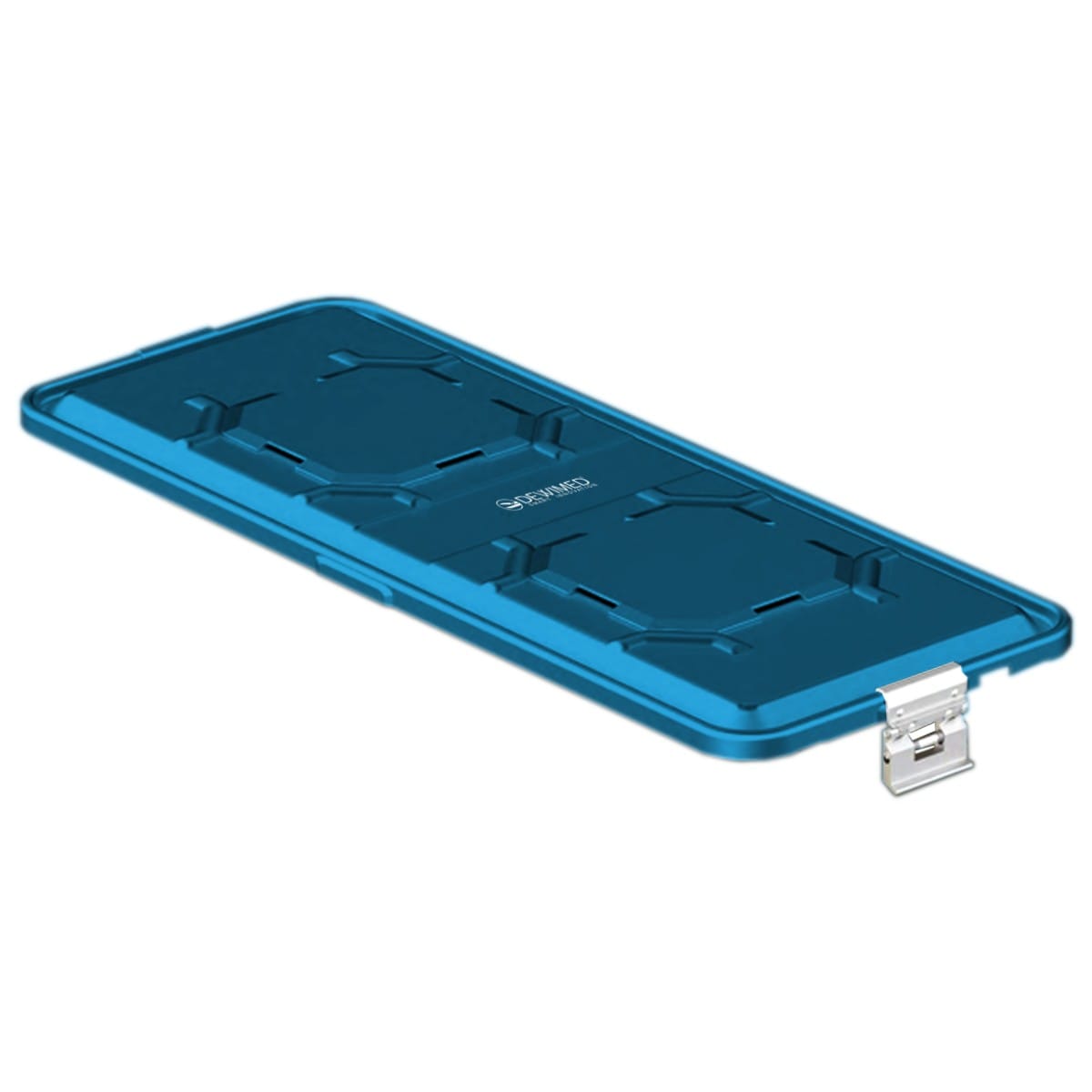 container lid blue, 710 x 285 mm extra long b3 barrier model with aluminium biostop system 88.821.23BA – Dewimed Medizintechnik GmbH, Trays, Sterilcontainer und Zubehör