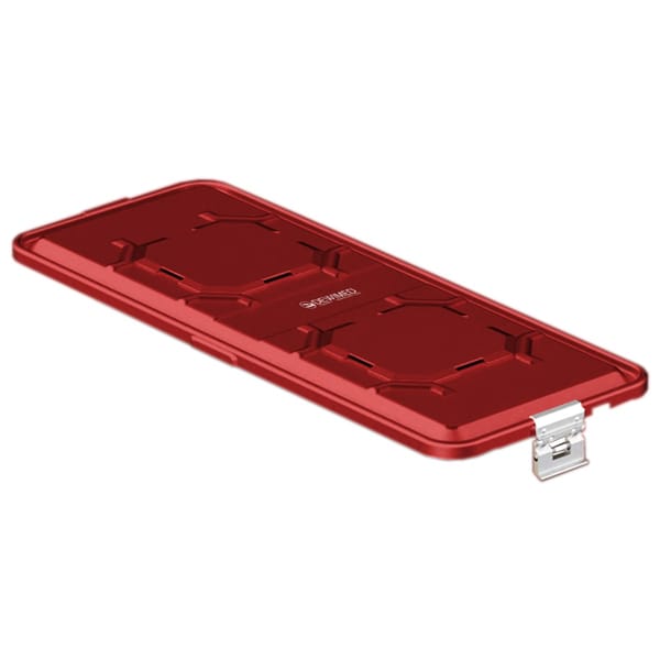 container lid red, 710 x 285 mm extra long b3 barrier model with aluminium biostop system 88.821.24BA