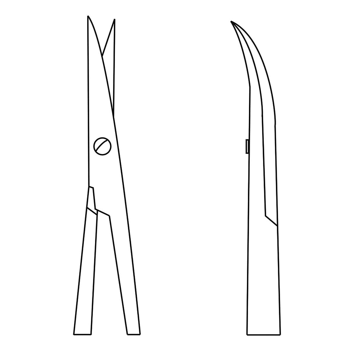 Schere, mikro, Rundgriff, 18 cm stumpf / stumpf – Dewimed Medizintechnik GmbH, Chirurgische Instrumente