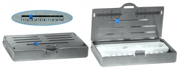 HWM 073-12 Endodontie Kassette 9,2x8,5x2 cm 12 Löcher – Karl Hammacher, Trays, Sterilcontainer und Zubehör