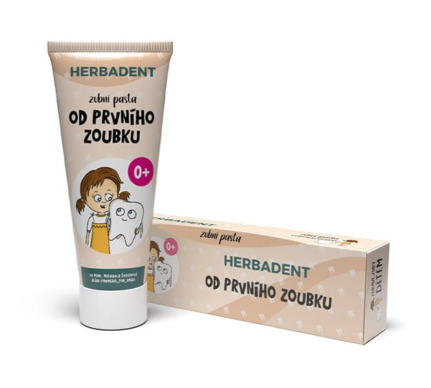 HERBADENT & MDDr. Štětinová Zubní pasta od prvního zoubku, broskev, 75 g – HERBADENT, Zahnpasta